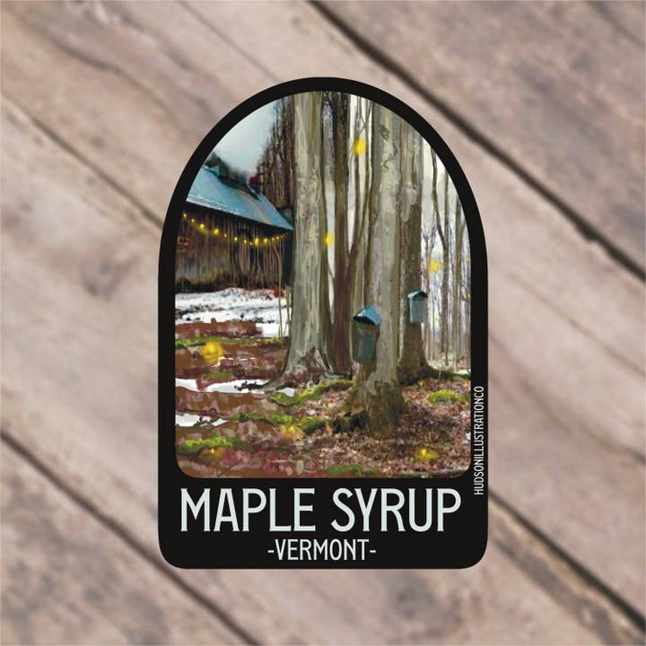 Hudson Illustration Co - About Town Co - Wholesale Sticker - Vermont Maple Syrup - Sticker/Magnet/Print/Postcard