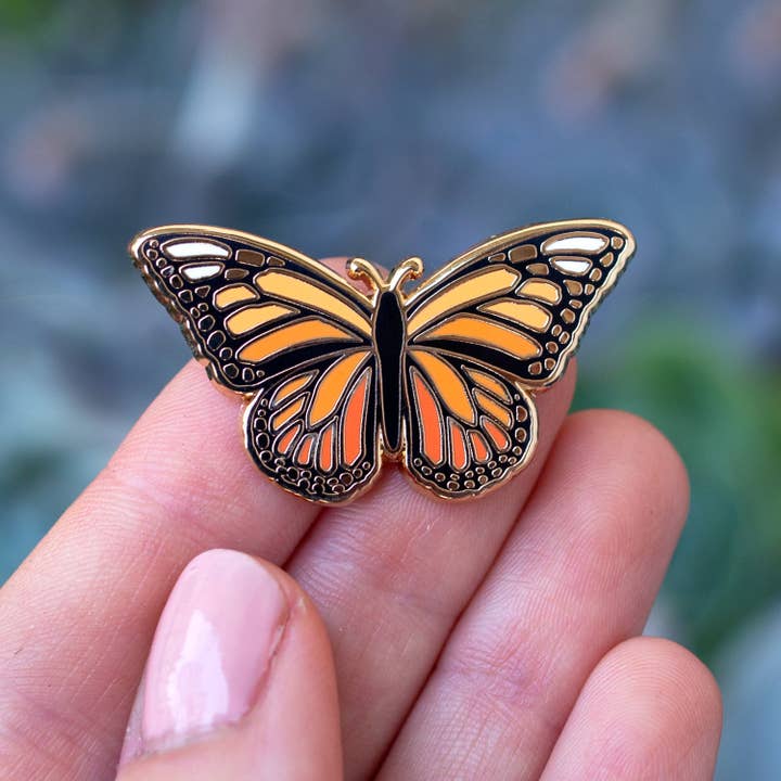 Botanical Bright - Wholesale Lapel Pin/Button - Monarch Butterfly Enamel Pin1
