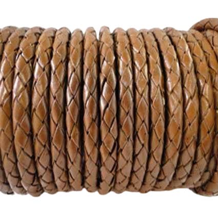 Oslo Round Braided Leather Cord- 8mm-Medium Brown for wholesale by Sun Enterprises B.V.