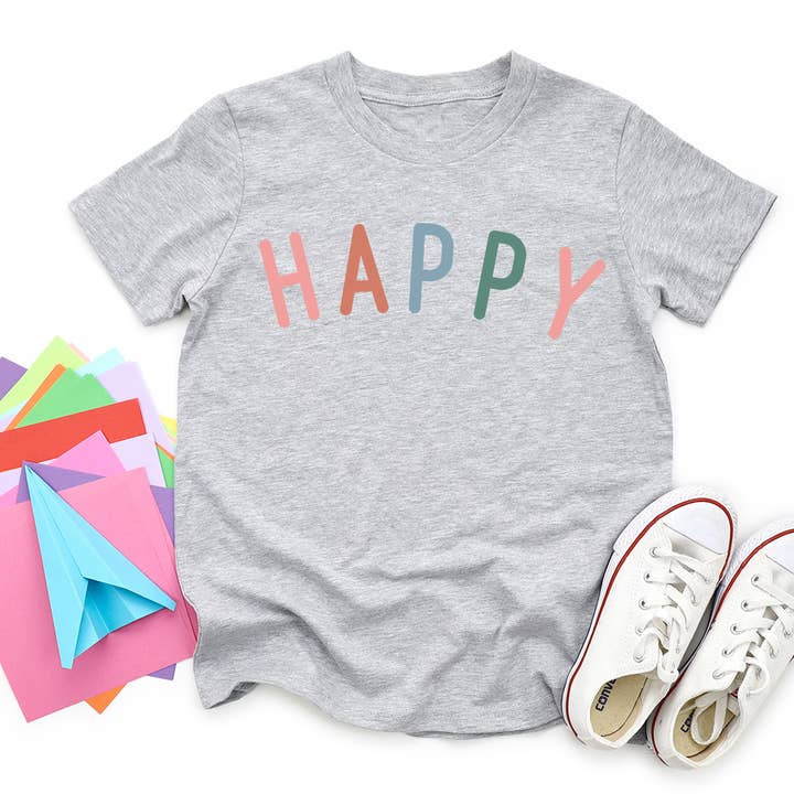 Happy Colorful Graphic Tee for wholesale by Kids By Kissed Apparel
