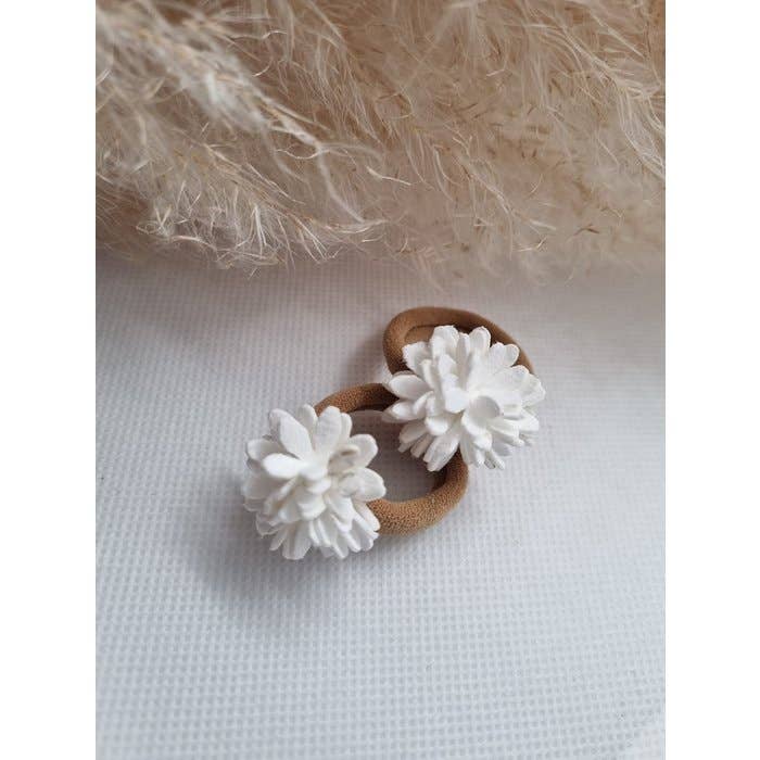 Studio Frommie - Wholesale Hair Tie - Flower white rubber bands (set of 2)