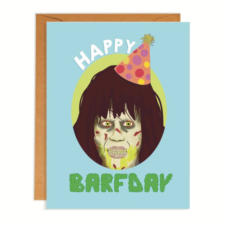 Exorzisten-Geburtstagskarte für den Großhandel von Kitsch Culture