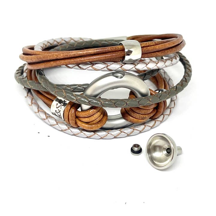 Bare Hands Bracelets – Großhandel Perlenarmband – Trauerschmuck, Leder-Wickelarmband, Baby-Urne, Urnen für menschliche Asche, Asche-Gedenkarmband, Damen Urnenarmband für Cremains Baby Ashes