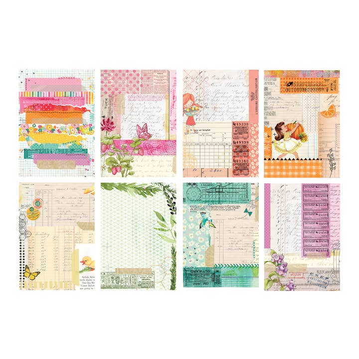 Pretty Little Studio - Wholesale Scrapbook - Sun Kissed Ledger 6x9 Single Sided Paper Pack - 16 sheets - Sunkissed Collection