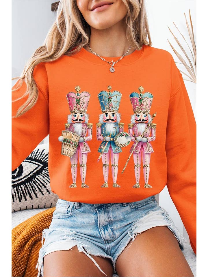 COLORBEAR - Venta al por mayor Camiseta estampada - Mujer - Sudadera gráfica rosa de Cascanueces de Navidad5