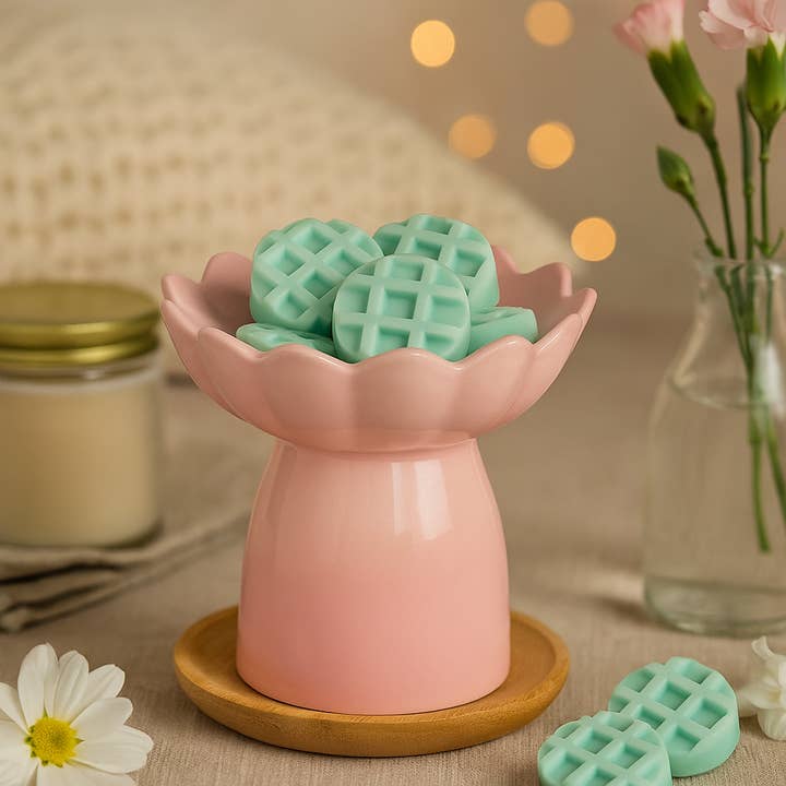 Pink lotus burner for wholesale by Cirabella-Sensaura srl