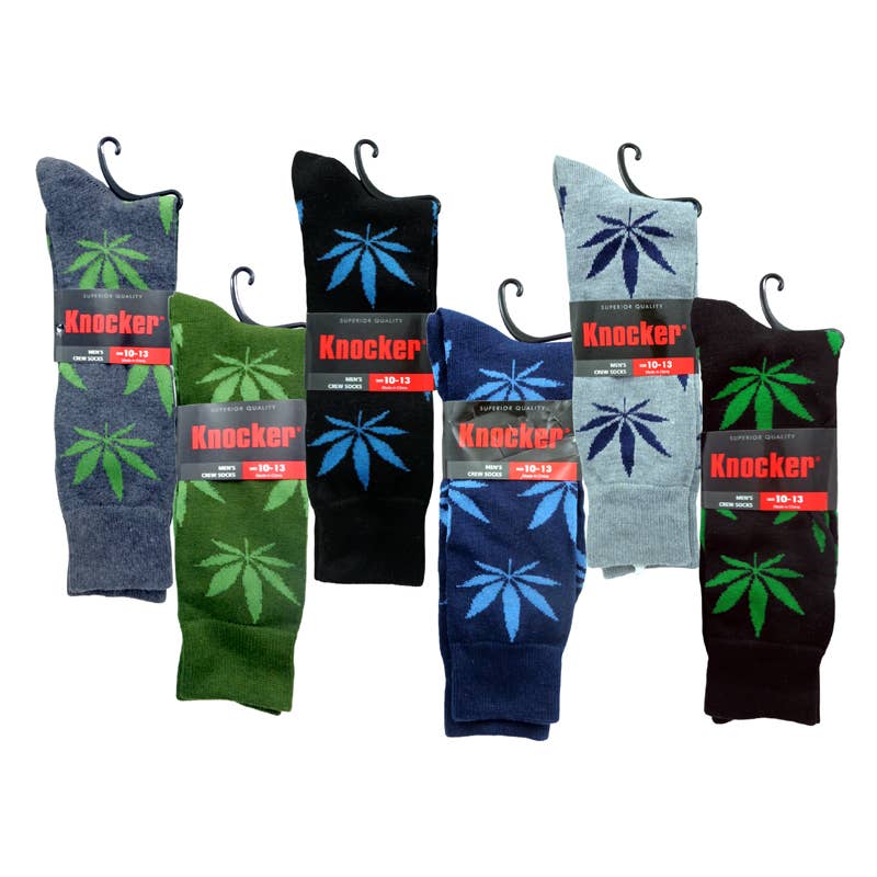Deluxe Import Trading - Wholesale Socks - Men's - Men's Leaf Crew Socks size 10-13 assorted0