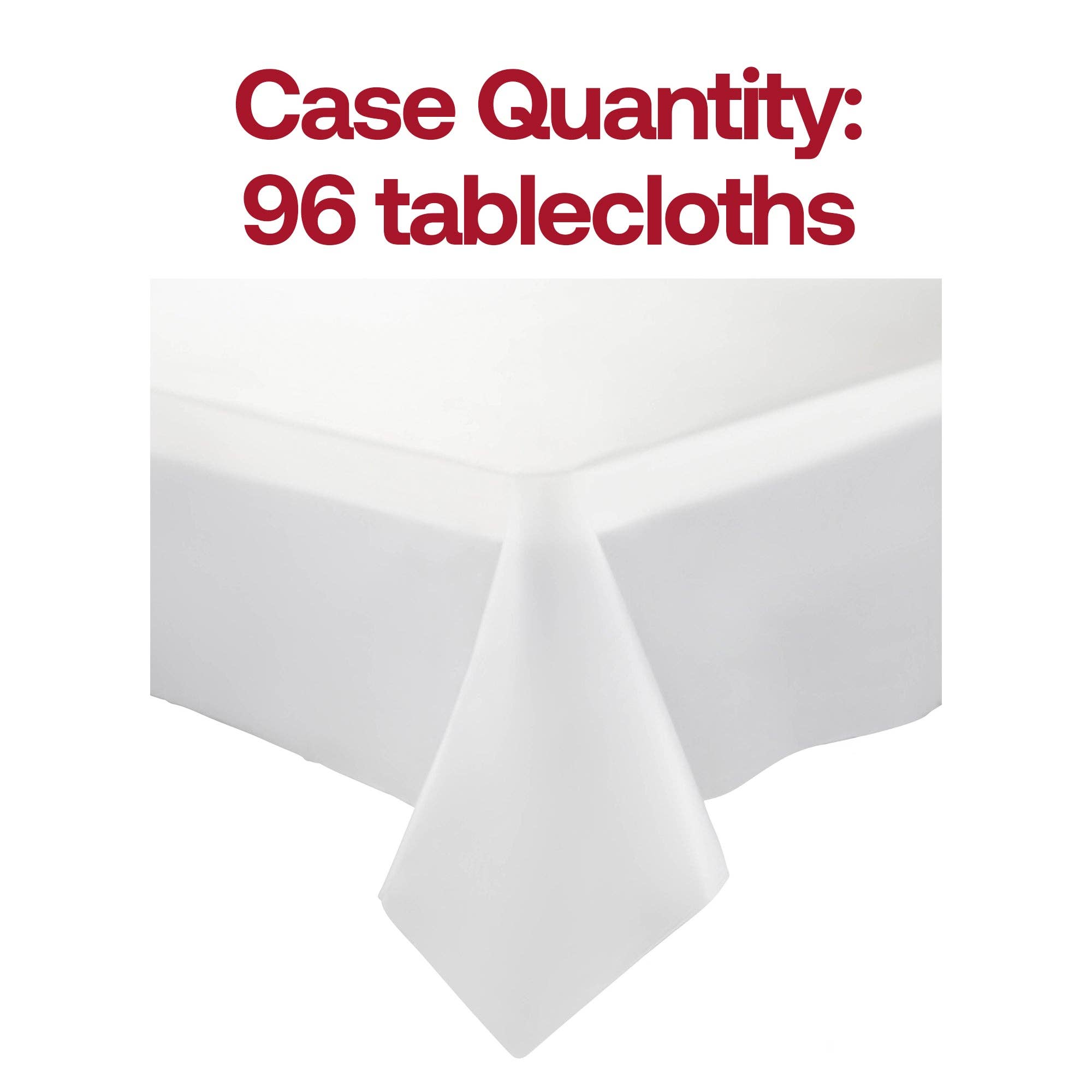 Smarty had a Party - Wholesale Disposable Table Cover/Runner - 54" x 108" White Rectangular Plastic Tablecloth - 1 pc2