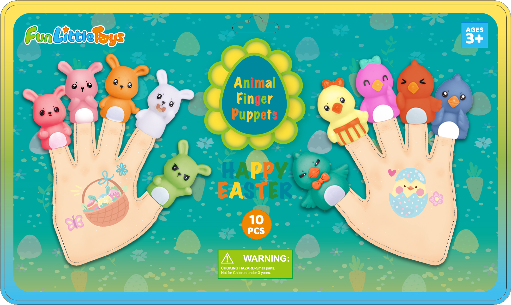 Fun Little Toys - Wholesale Finger Puppet - Kids & Baby - Easter Finger Puppet with Bunny and Other Animal for Kid Toy8
