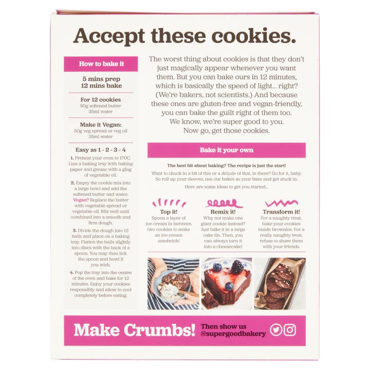 Supergood! – Großhandel Cookie-Mischung – Chewy Chunky Choc Chip Keksmischung 245g