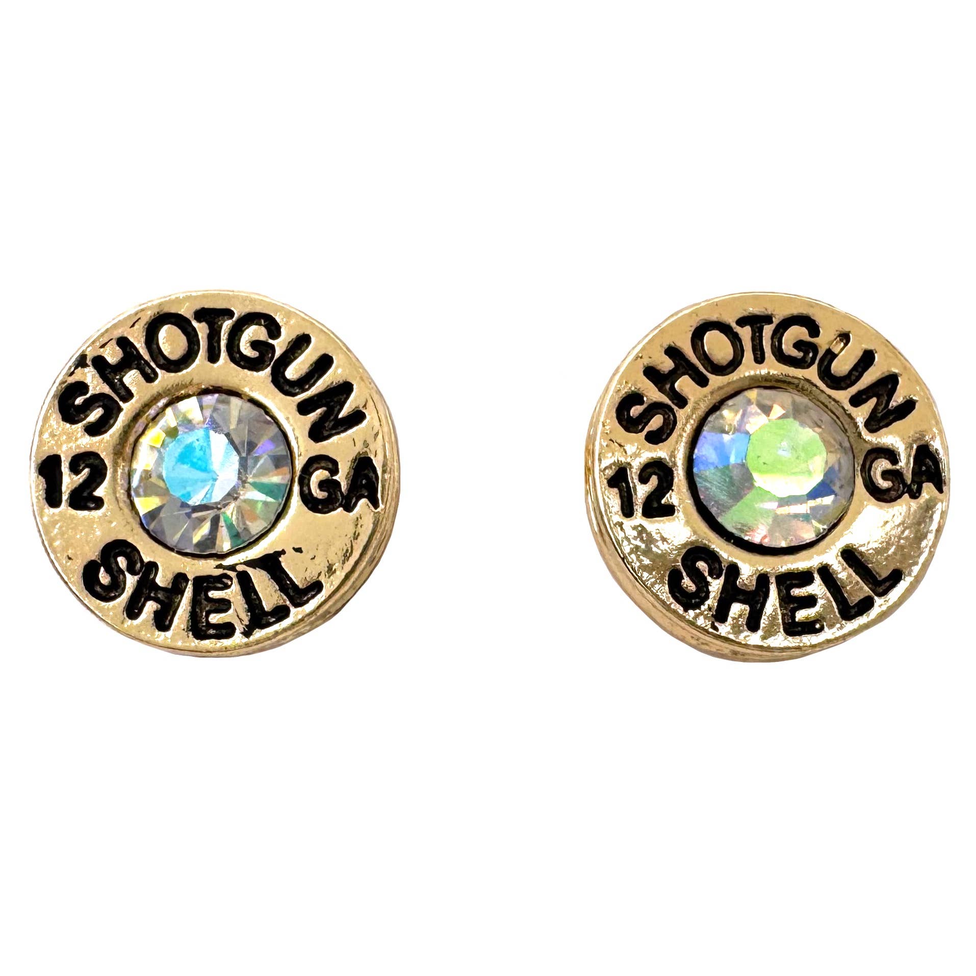 Lunar Deer - Wholesale Stud/Post Earrings - Bullet Shell Rhinestone Western Earring15