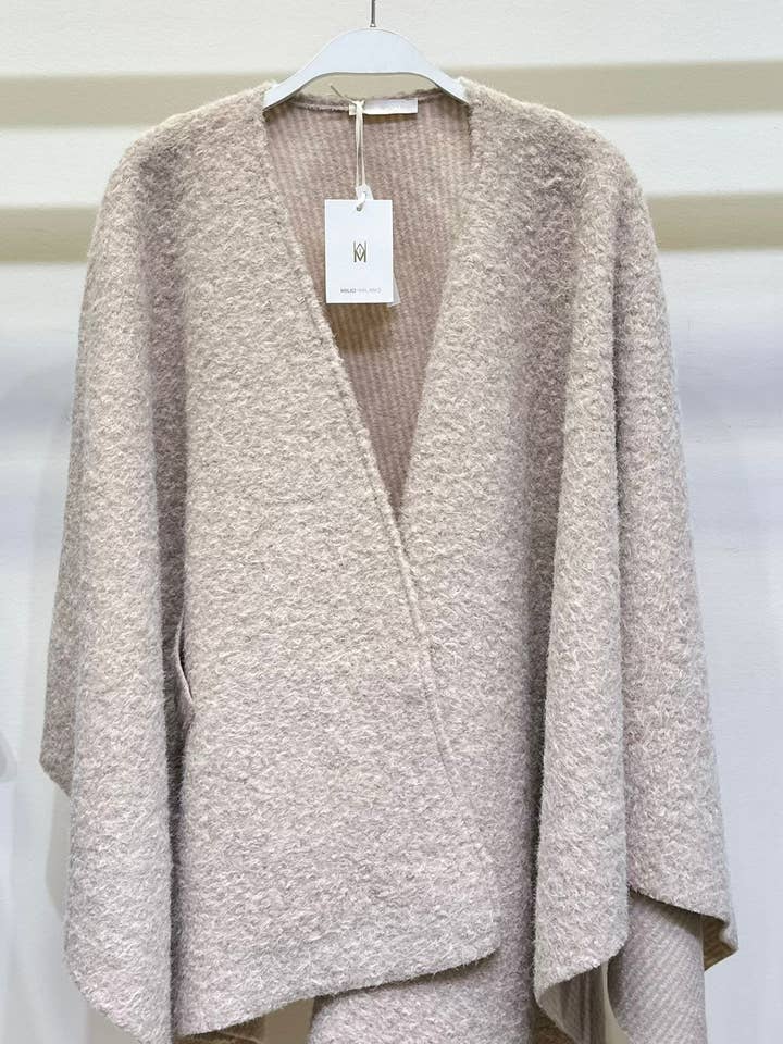 MOHAIRE TEXTUR PONCHO ÖVERDRAG(22201) för wholesale av MILIO MILANO