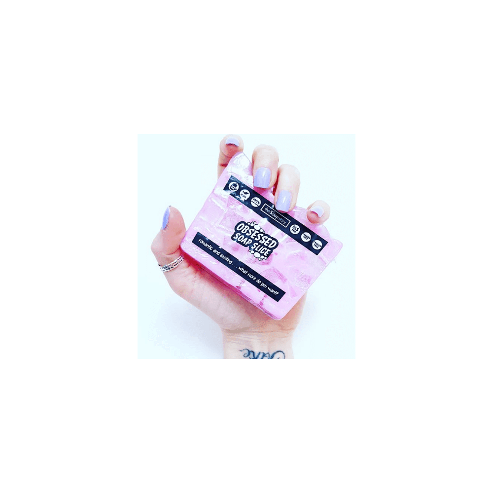 The Soap Story - Venta al por mayor Pastilla de jabón - Barra de jabón artesanal Obsessed con piezas transparentes y brillantes2