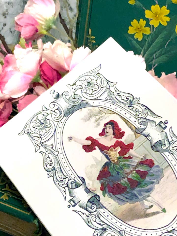 De taal van bloemen — Pomegranate 5x7 vouwkaart (kopie) voor wholesale door Ivory Tower Studios