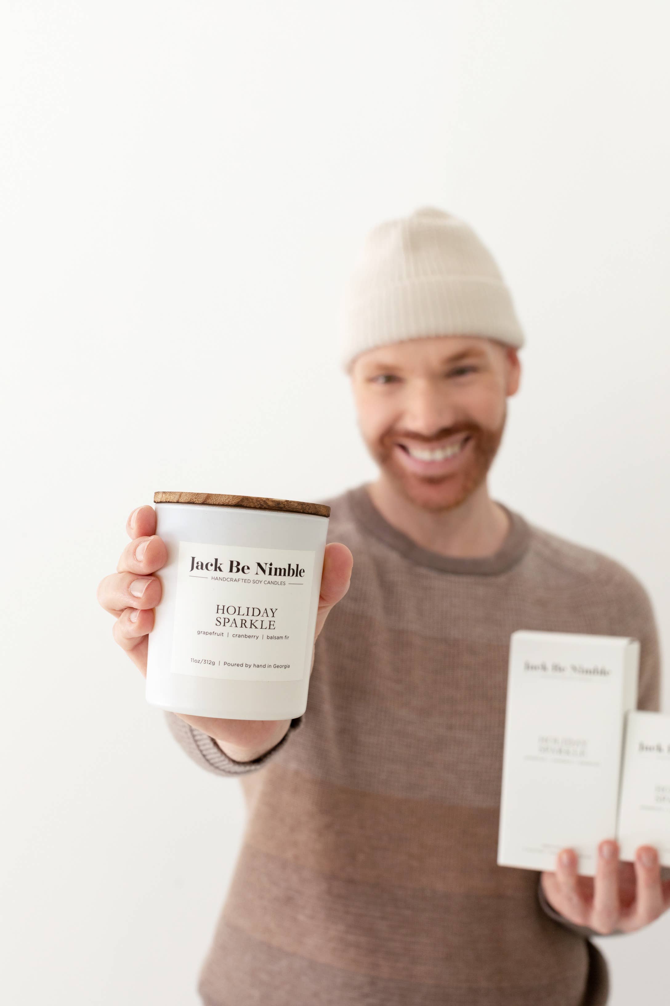 Jack Be Nimble Candles - Wholesale Jar/Filled Candle - 11oz Holiday Sparkle • Christmas Scented Soy Candle6