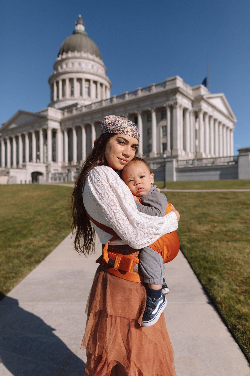 Monmar - Wholesale Baby Carrier - Rust Velvet Baby Carrier6