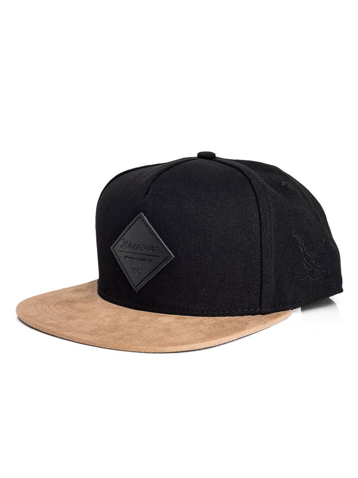 Port Fairy Snapback Cap - Black Suede for wholesale by Blackskies