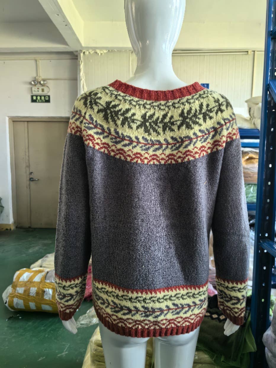 Rosa Clothing - Wholesale Knit Sweater - Women's - Cottagecore Vintage jacquard knit sweater jumper5