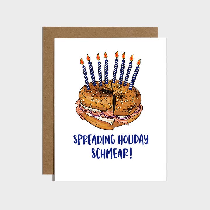 Carta natalizia Schmear Bagel Hanukkah per la vendita all'ingrosso da parte di Brittany Paige