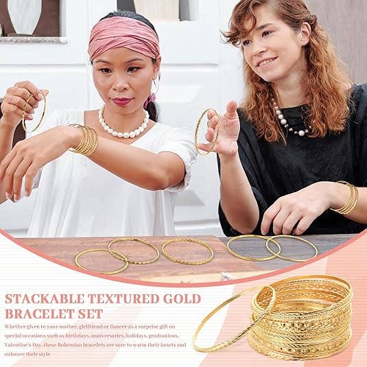 Crover - Wholesale Jewelry Set - Gold Boho Bangle Bracelet 5