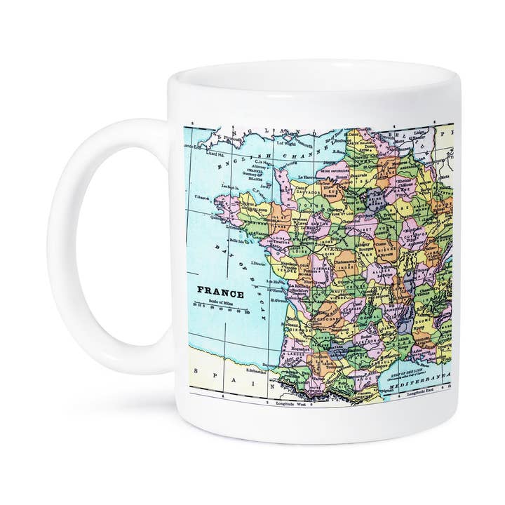 3dRose - Venta al por mayor Taza - 3dRose, Mapa colorido de Francia - viaje - Europa, Taza8