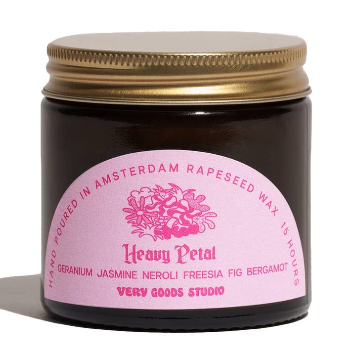 HEAVY PETAL / 60 ml / 12-15 / Timmar Bärnstensglasburkar för wholesale av Very Goods Studio