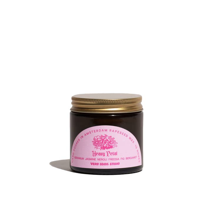 HEAVY PETAL / 60 ml / 12-15 / Hours Amber Glass Jars  for wholesale by Very Goods Studio