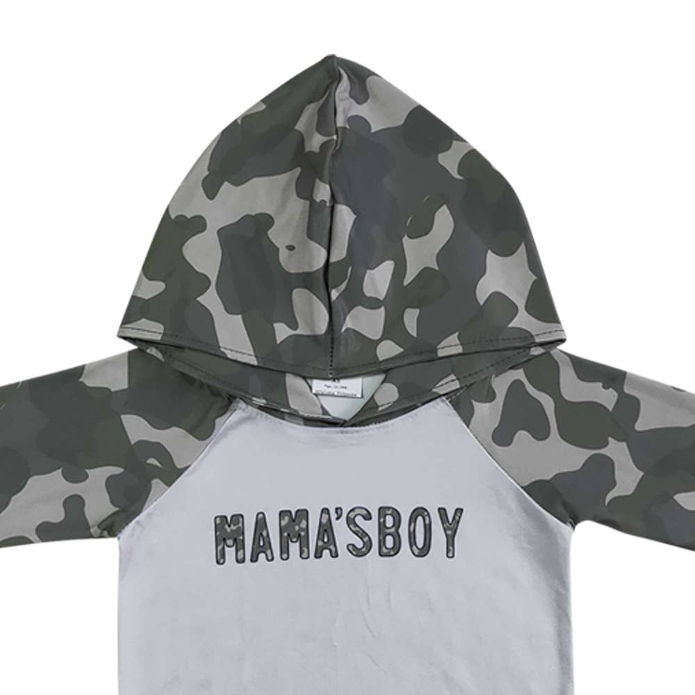 Aier Wholesale - Wholesale Hoodie - Kids - Baby boys mama's boy camo hooded shirt tops4