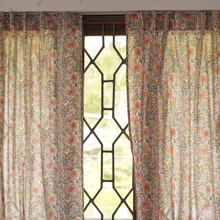 Annahmol - Wholesale Curtain - Vintage Inspired Botanical Sheer Curtains: Assorted Prints40
