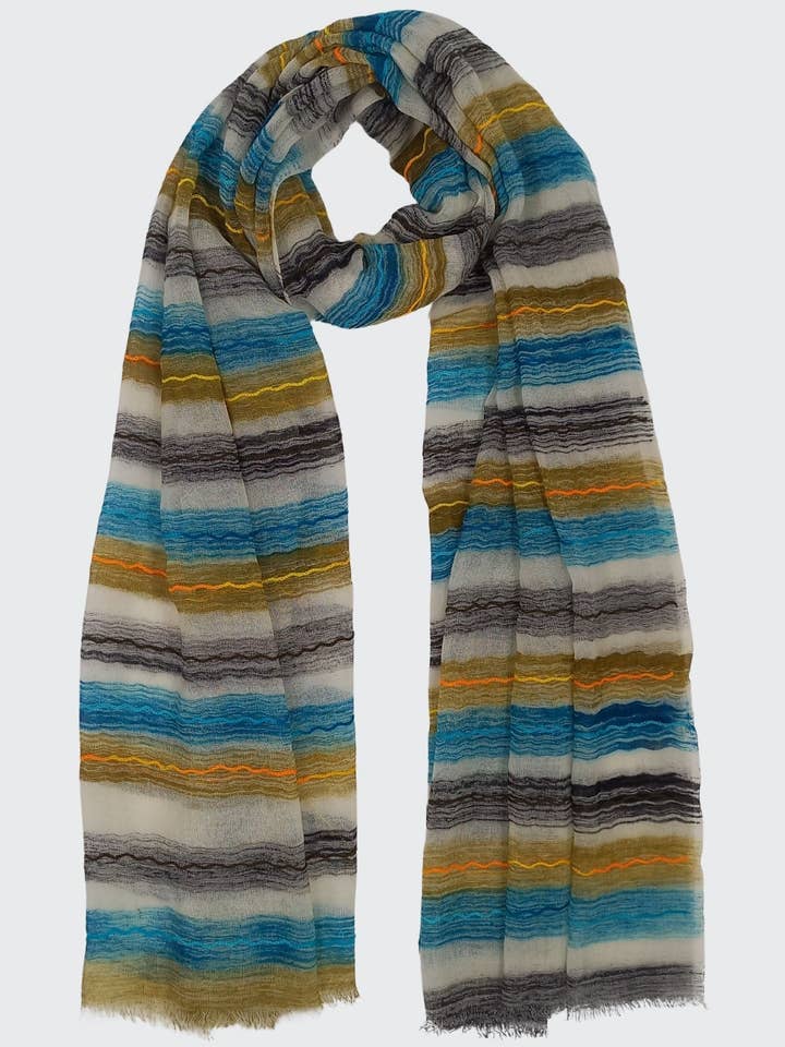 SE-2968 (Bufanda de lana con bordado a mano en cadeneta) para venta al por mayor de Vivante By VSA