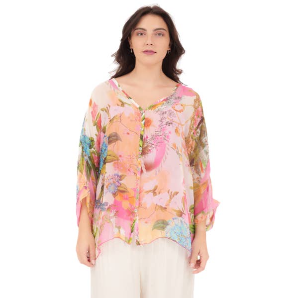 VeraMay - Wholesale Blouse – Women’s - 60233 Fuxia Vera May Italian Silk Top0