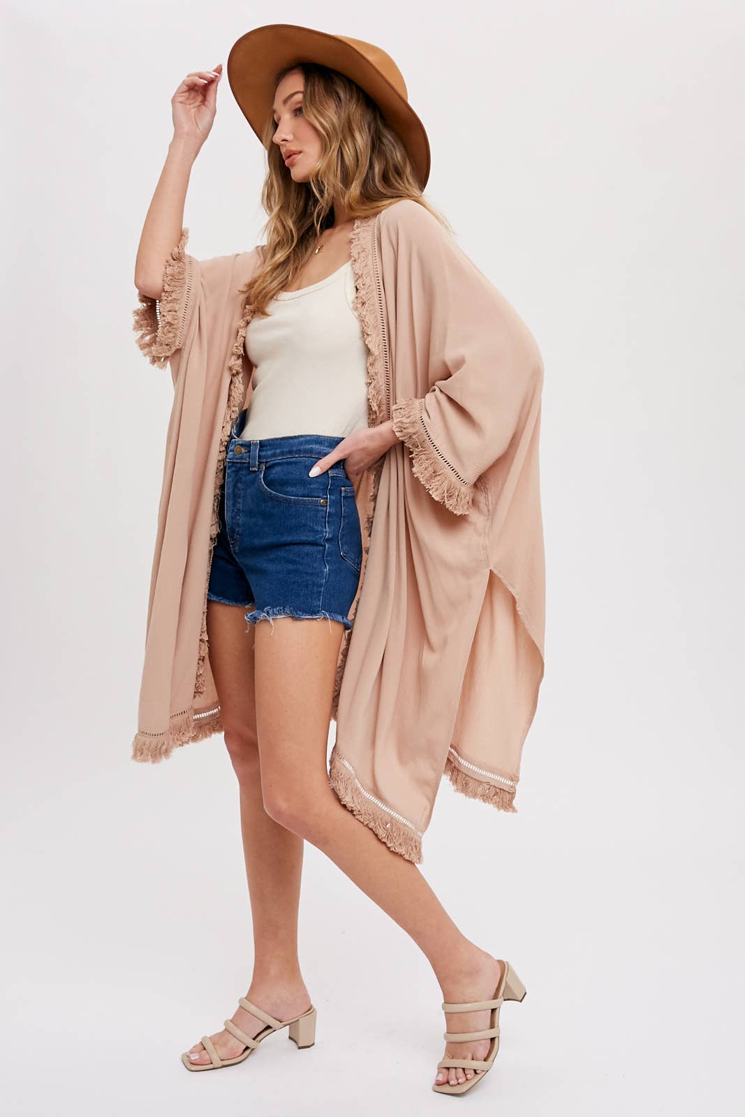 Bluivy - Vente Kimono – femme - kimono ample avec franges23