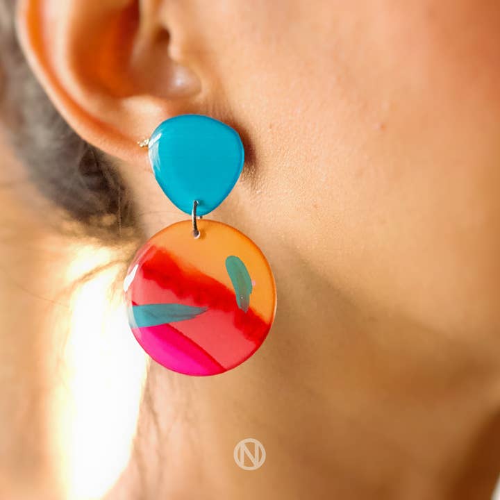 Naoi - Wholesale Dangle Earrings - Sunset Surf Statement Earrings - Handmade to Order2