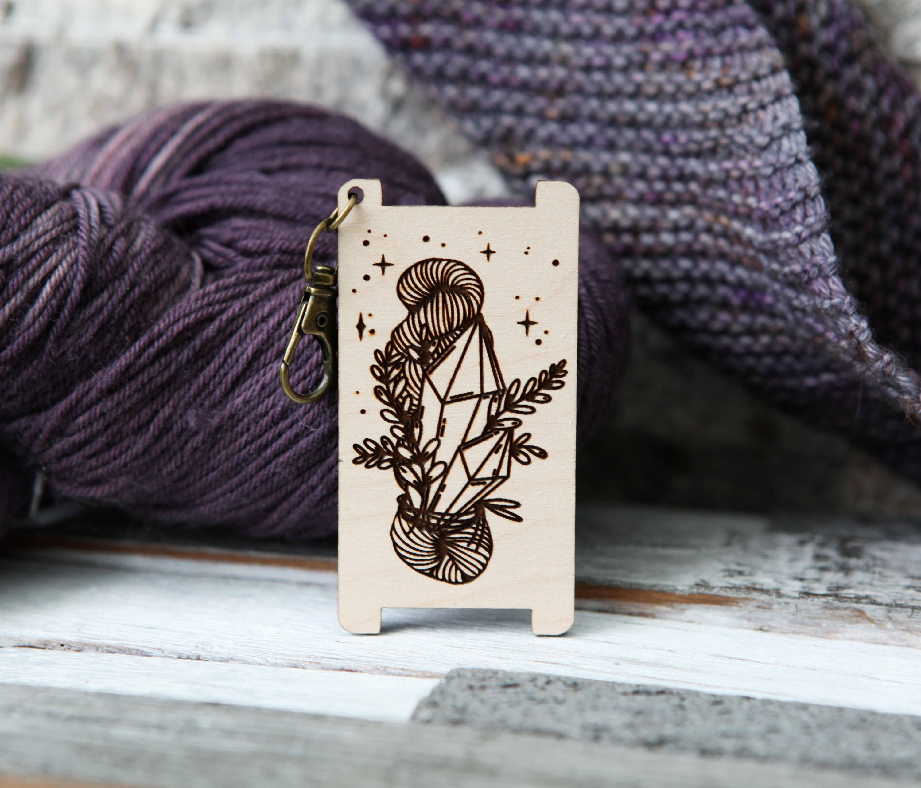 Sunrise Grove - Wholesale Knitting/Crochet Supplies - Crystal & Leaf Yarn WPI Tool Cherry Wood Gauge4