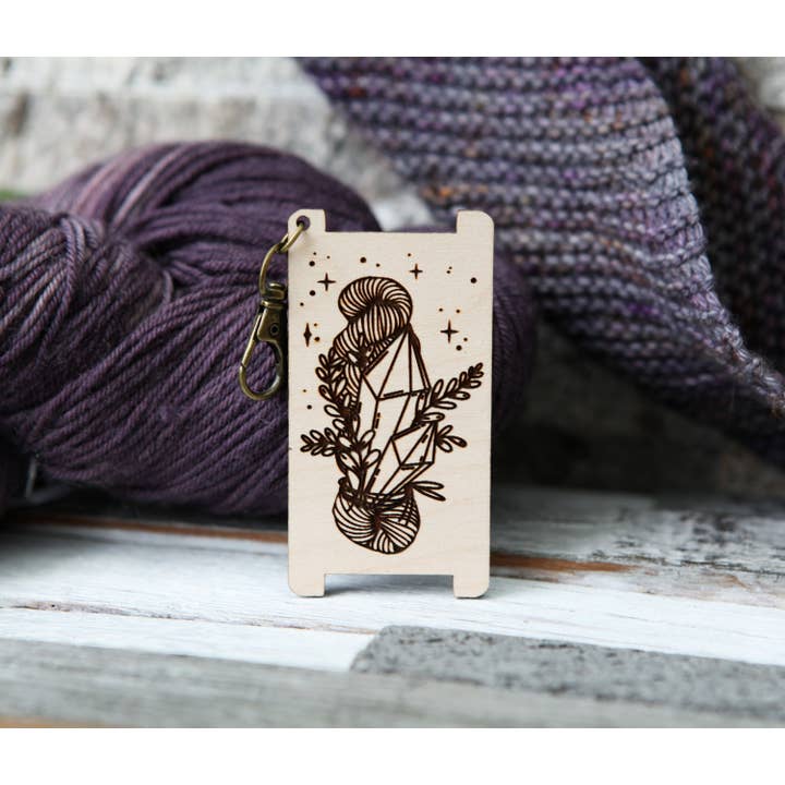 Sunrise Grove - Wholesale Knitting/Crochet Supplies - Crystal & Leaf Yarn WPI Tool Cherry Wood Gauge4