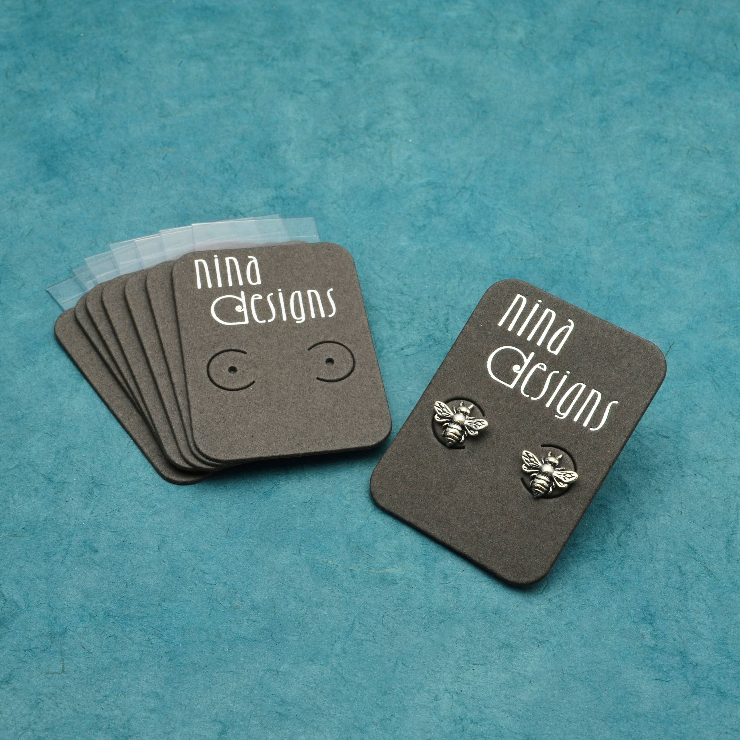 Nina Designs – wholesale Stud/post earrings – Silver, Bronze or Gold Bee Stud Earrings 9x11mm5