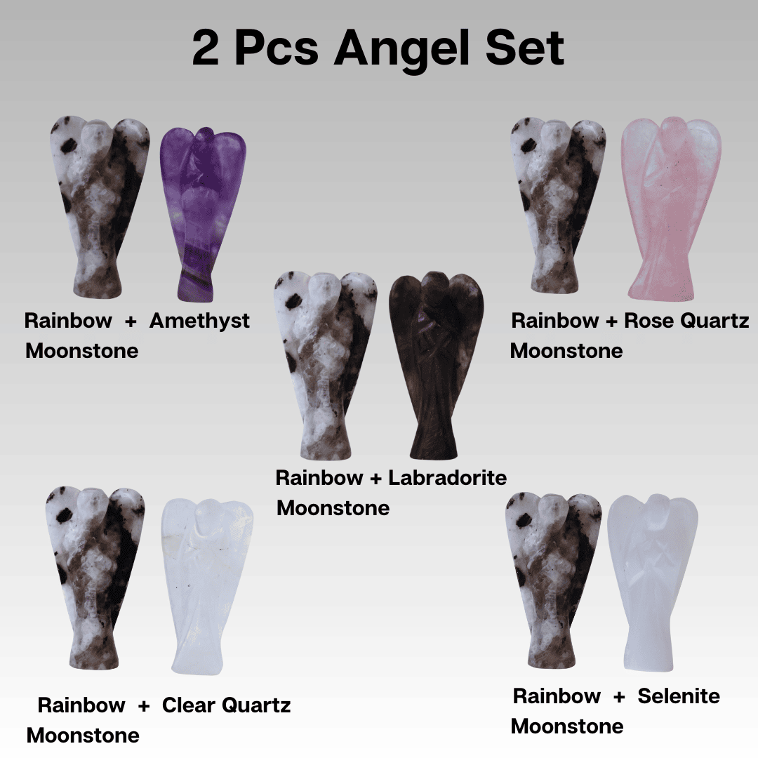 Soothing Crystals - Wholesale Decorative Figurine - Gemstone Angels | Rainbow Moonstone | Pocket Crystal Angels1