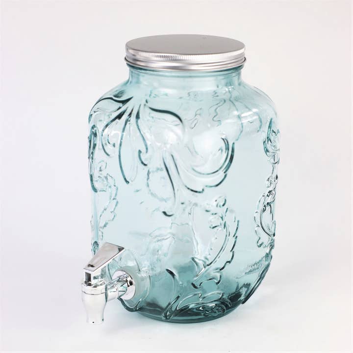 Spanish Recycled Glass Bara Jar Beverage Dispenser for wholesale by Euro Ceramica Home | ClayBarn