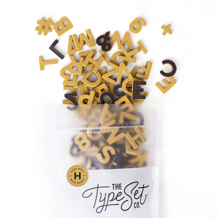 1" 200pc Wild Honey Magnetic Letters for wholesale by The Type Set Co.