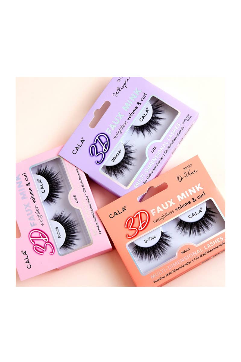 PINEAPPLE Beauty - Wholesale False/Fake Eyelashes - CALA 35124 Dreamy 3D Faux Mink Eyelash - 12pc3