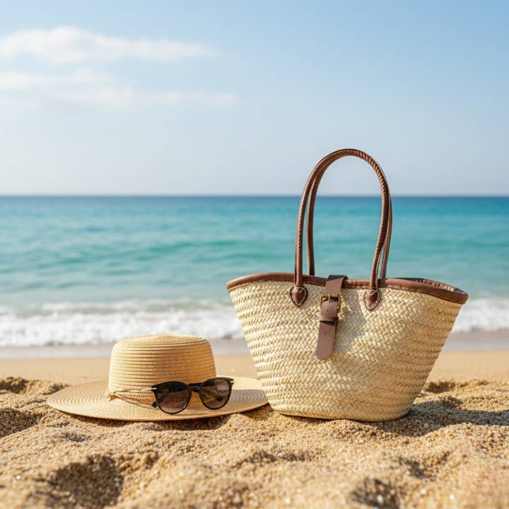 LeBazare - Wholesale Beach Bag - Panier Français avec Boucle - Sac Fourre-Tout en Paille Tressée à la Main5