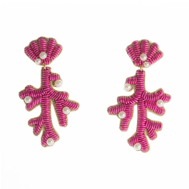 Capri Coral Earrings in Pink for wholesale by Beth Ladd Collections