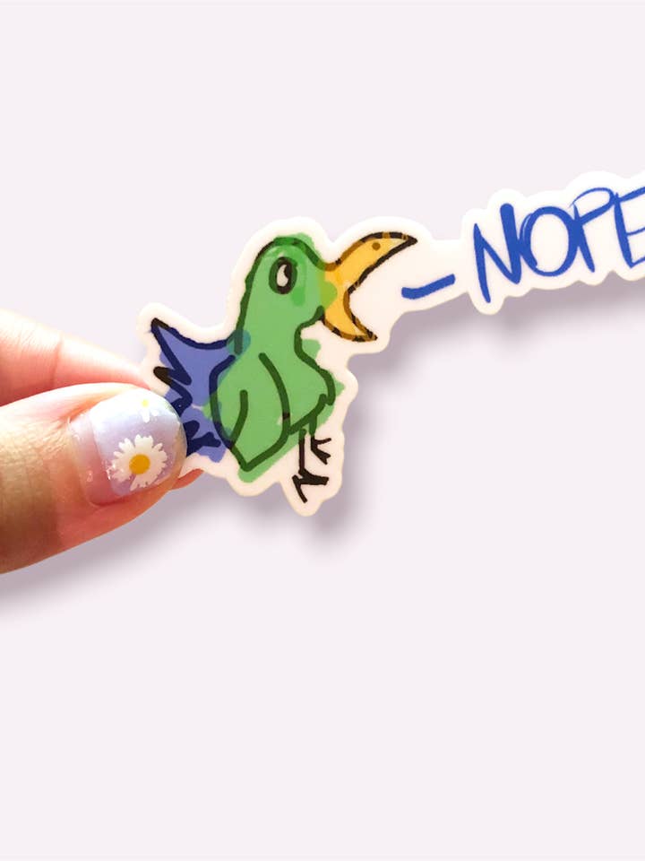 nope bird | funny vinyl sticker for wholesale by Evil Llama and Friends