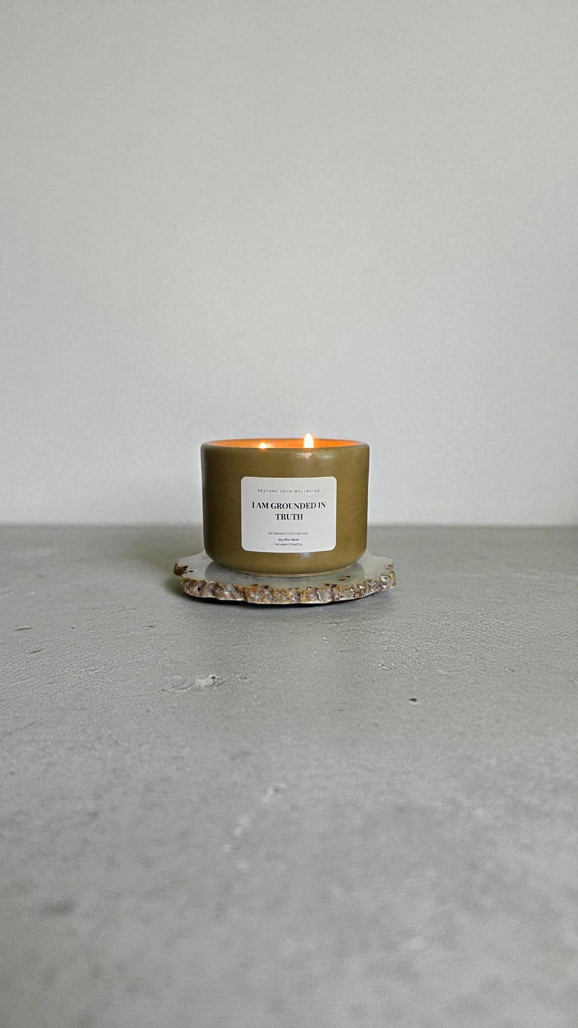 Restore Your Wellbeing - Wholesale Jar/Filled Candle - I Am Grounded in Truth Affirmation Candle 3