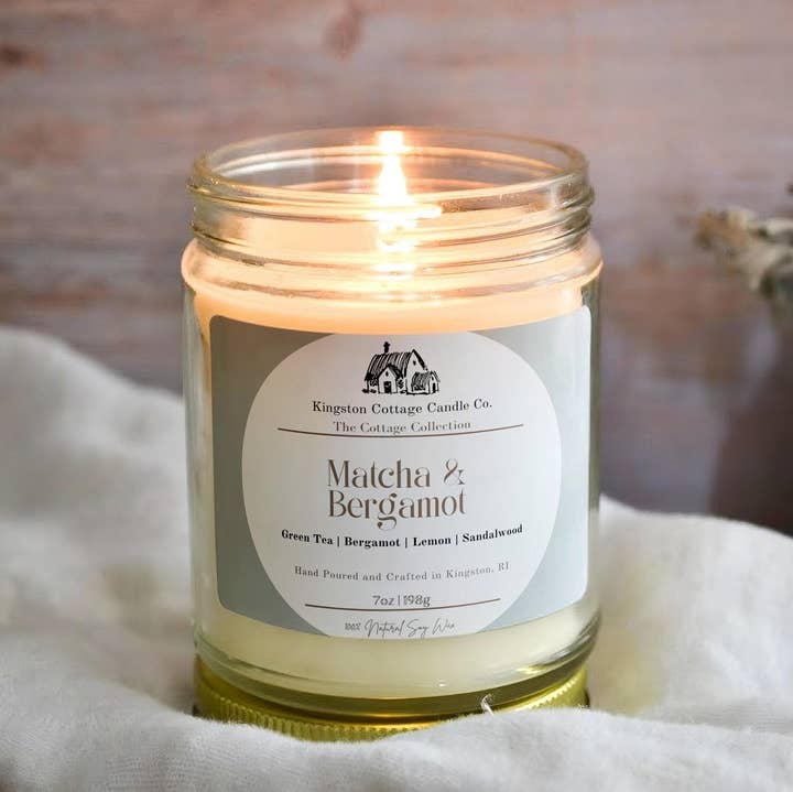 Matcha and Bergamot Candle for wholesale by Kingston Cottage Candle Co.