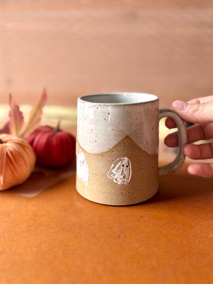 Ghosts Mug Handmade Ceramic Halloween Mug for wholesale by ROB Ceramics
