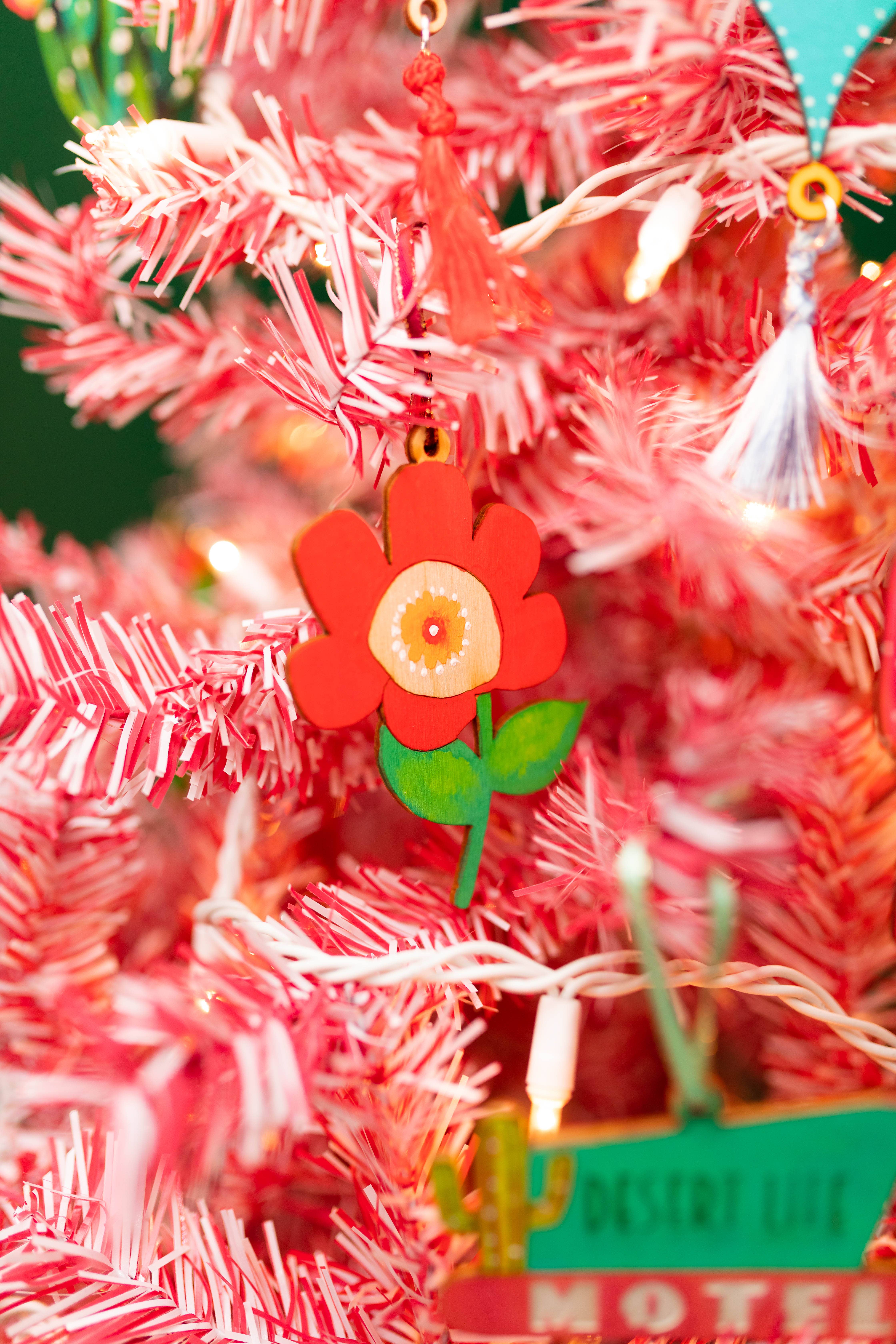 Pink Puddle Studio - Wholesale Ornament - Red Flower Vintage Ornament1