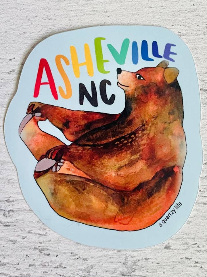 Asheville Cute Bear Sticker for wholesale by A Quartzy Life