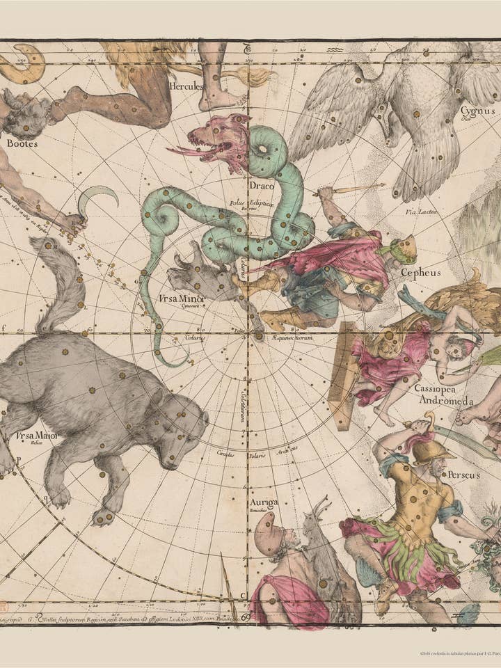 Zodiaque 2 – Constellations Cassiopée, Andromède, Persée .. pour la vente par Les Jolies Planches