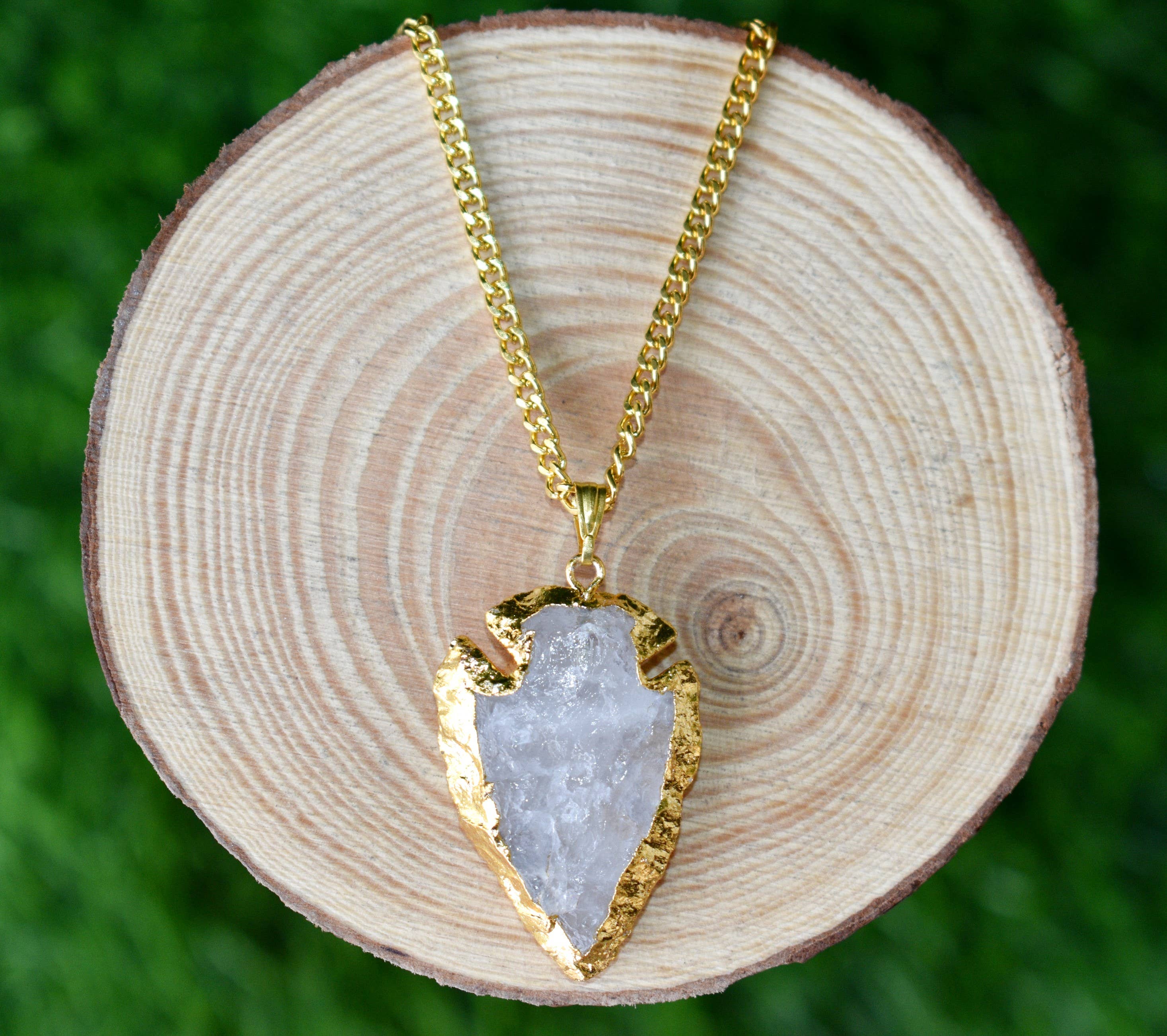 Soothing Crystals - Wholesale Individual Charm/Pendant - Arrowhead Pendant| Electroplated Gold| Genuine Stone Jewelry4